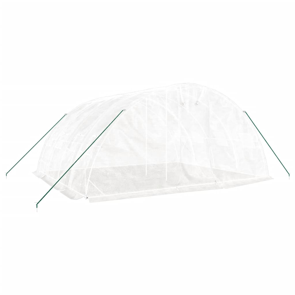 vidaXL Invernadero con estructura de acero blanco 20 m² 5x4x2,3 m