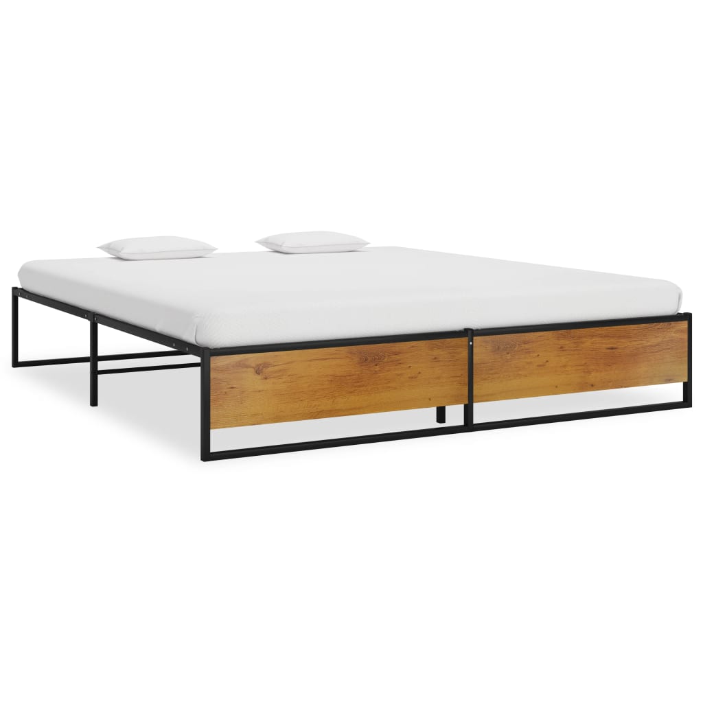 vidaXL Estructura de cama sin colchón metal negro 160x200 cm