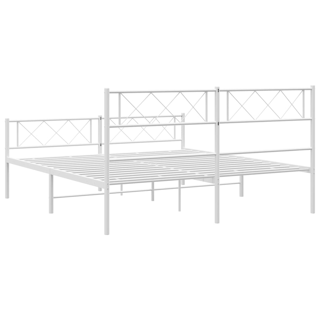 vidaXL Estructura cama sin colchón con estribo metal blanco 120x200 cm