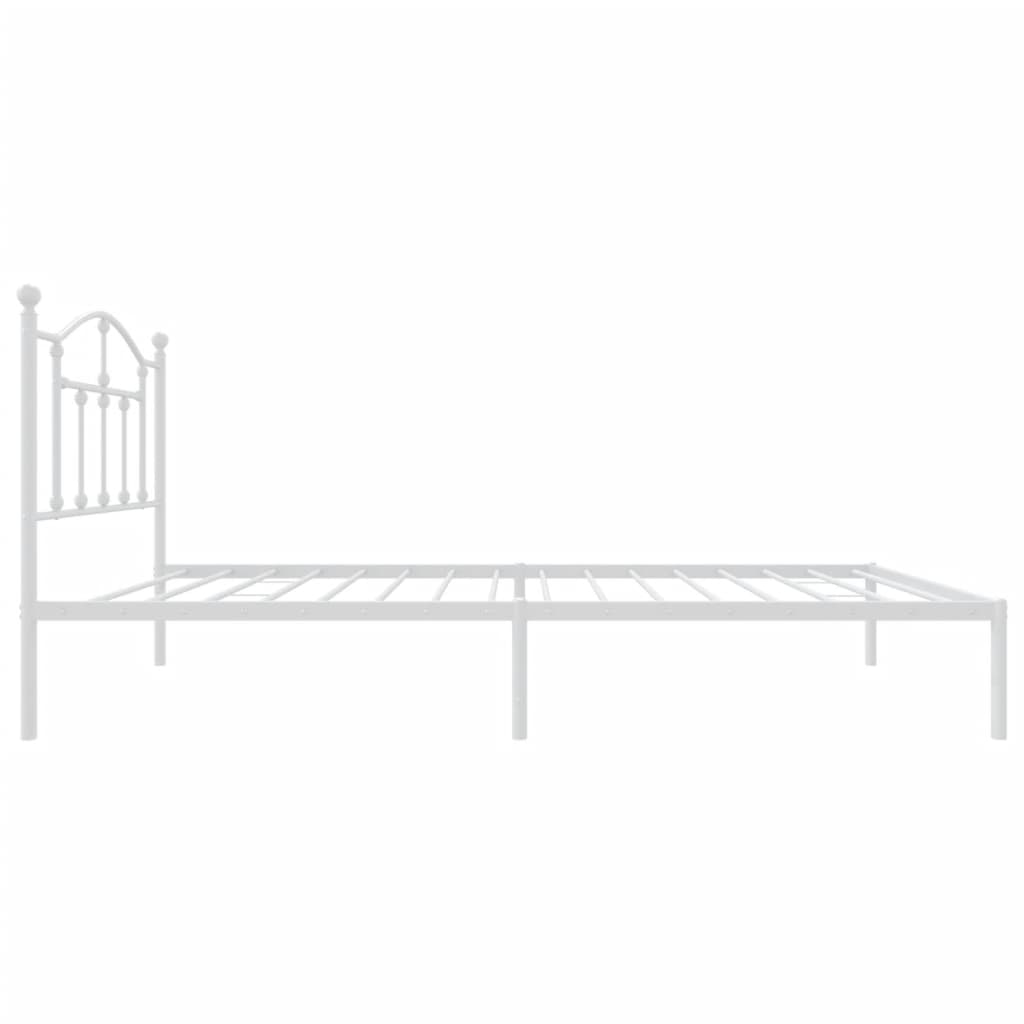 vidaXL Estructura de cama de metal con cabecero blanco 90x190 cm