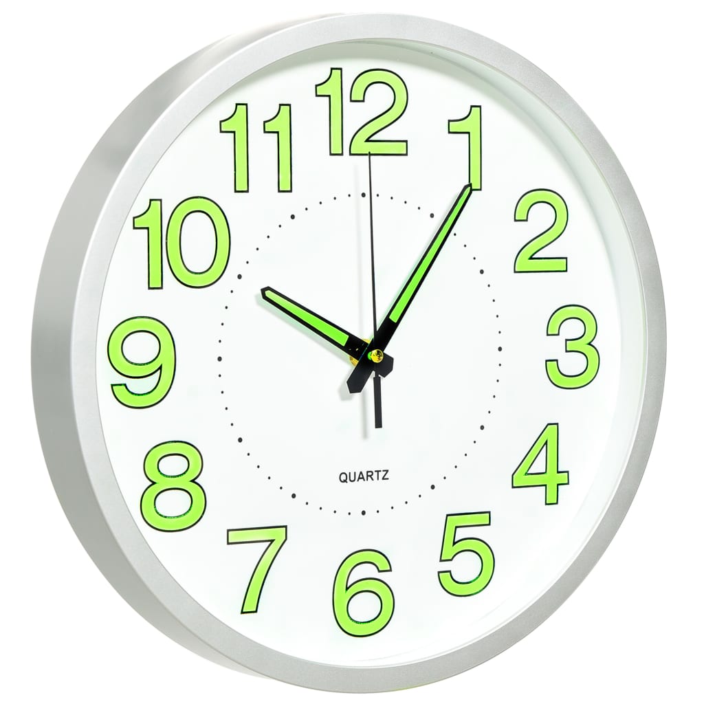 vidaXL Reloj de pared luminoso blanco 30 cm