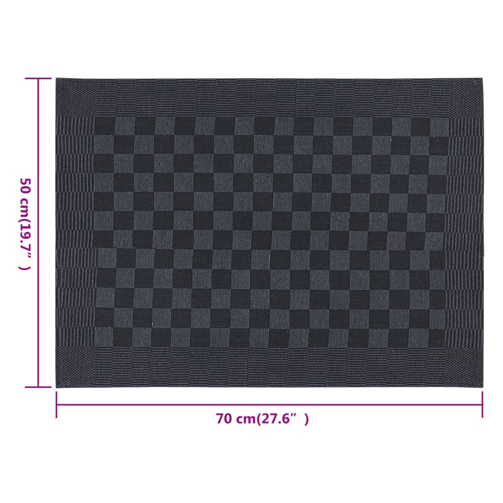 vidaXL Paños de cocina 20 uds algodón negro y gris 50x70 cm