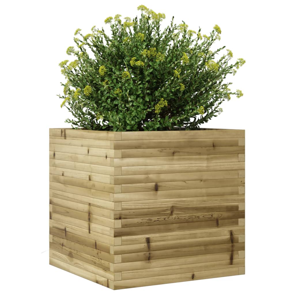 vidaXL Jardinera de madera de pino impregnada 70x70x68,5 cm