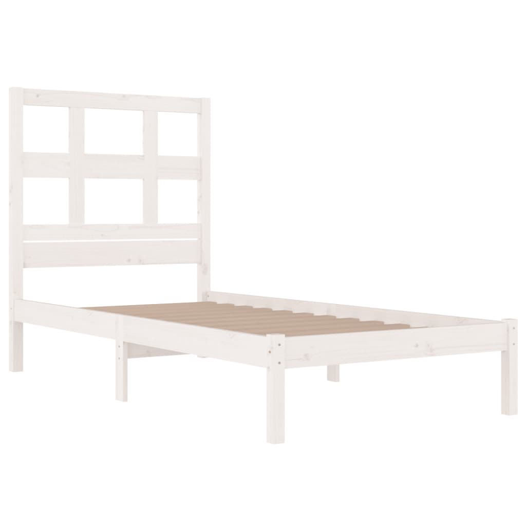 vidaXL Estructura de cama madera maciza de pino blanco 90x200 cm