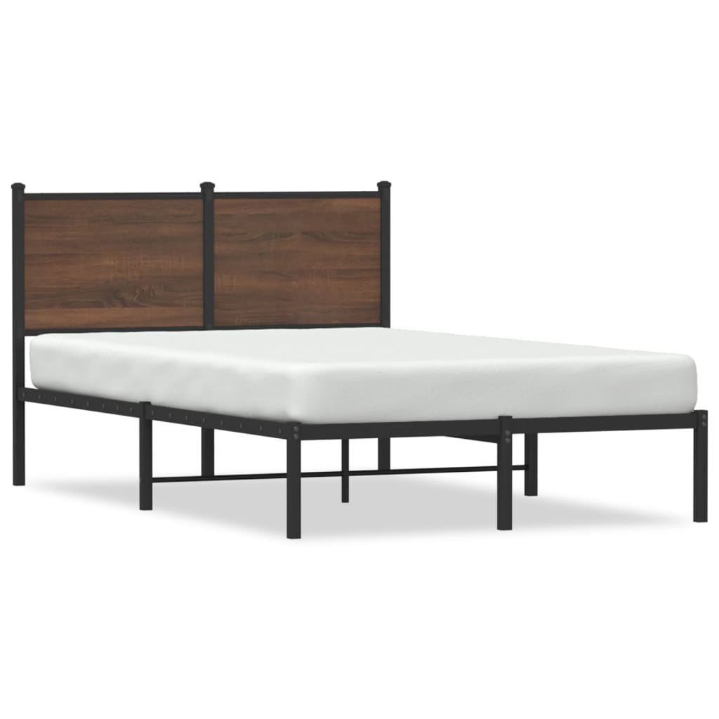 vidaXL Estructura de cama sin colchón metal marrón roble 120x200 cm