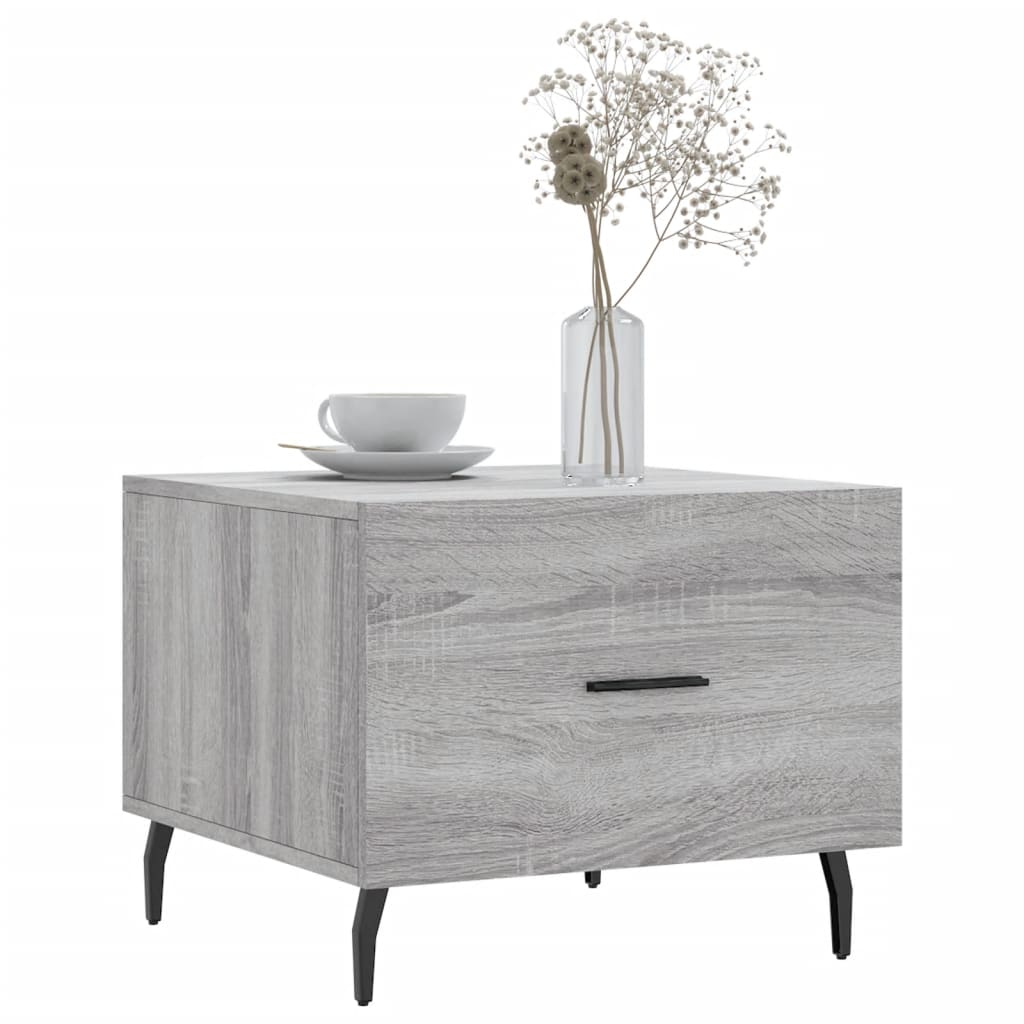 vidaXL Mesa de centro madera contrachapada gris Sonoma 50x50x40 cm