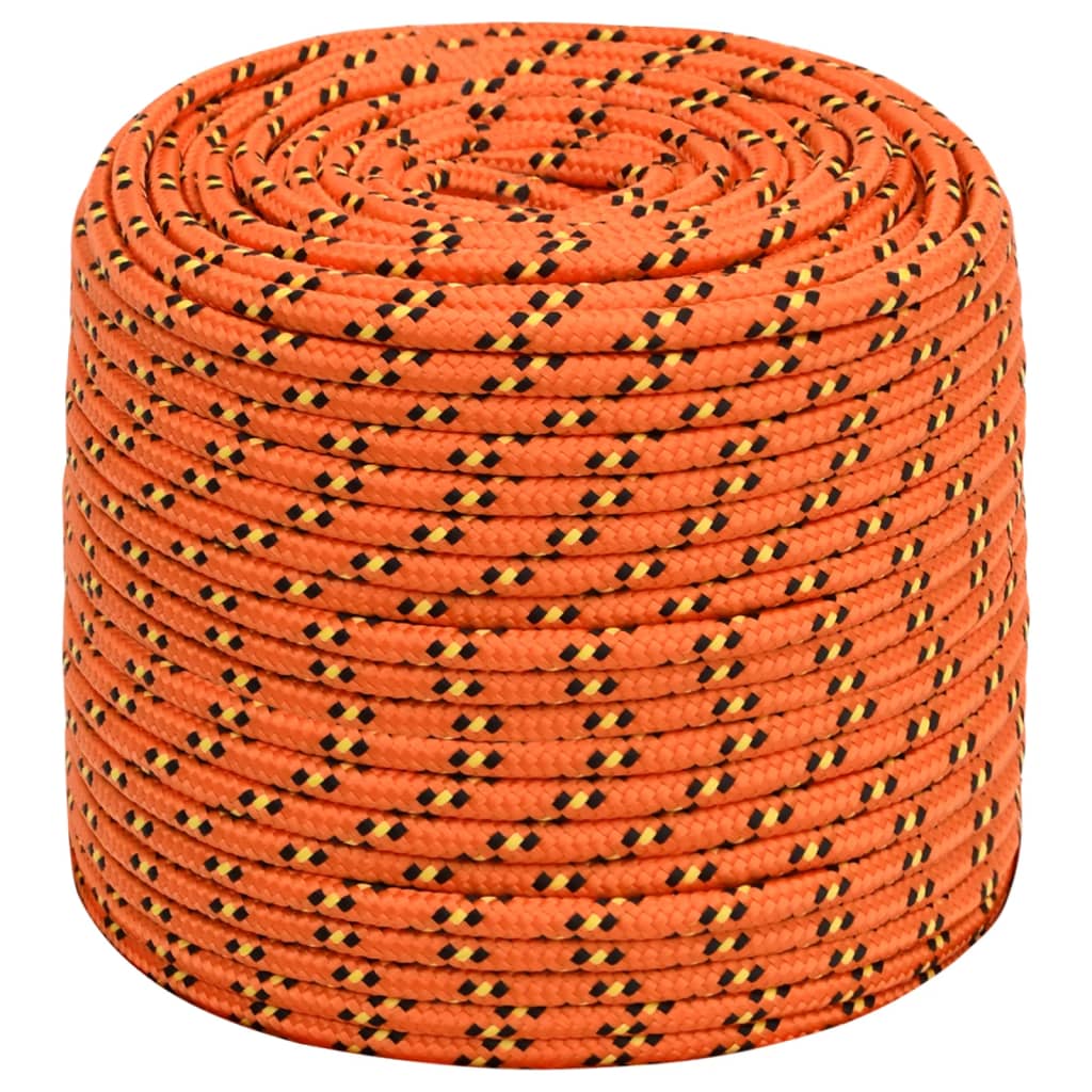 vidaXL Cuerda de barco polipropileno naranja 8 mm 25 m