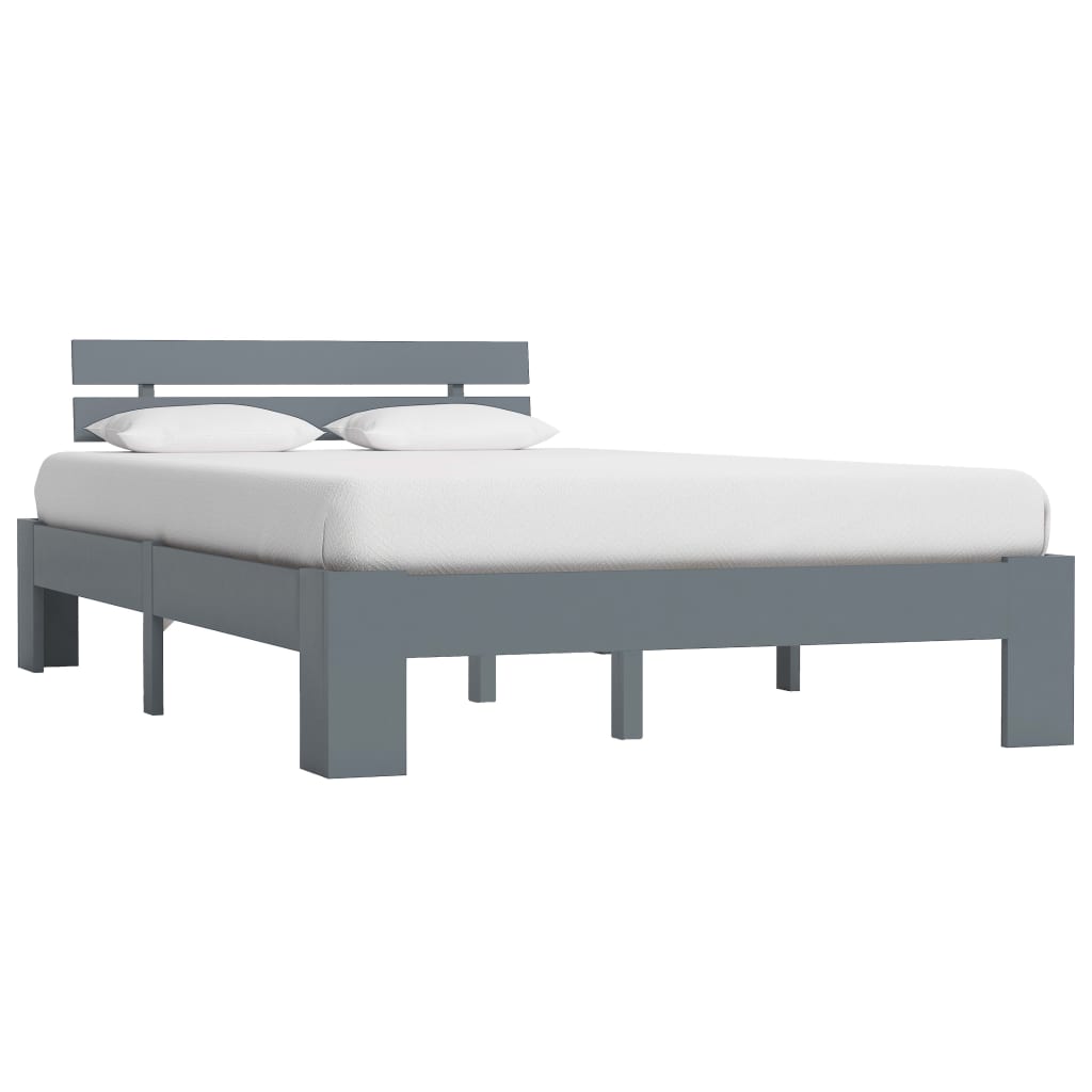 vidaXL Estructura de cama sin colchón madera de pino gris 140x200 cm