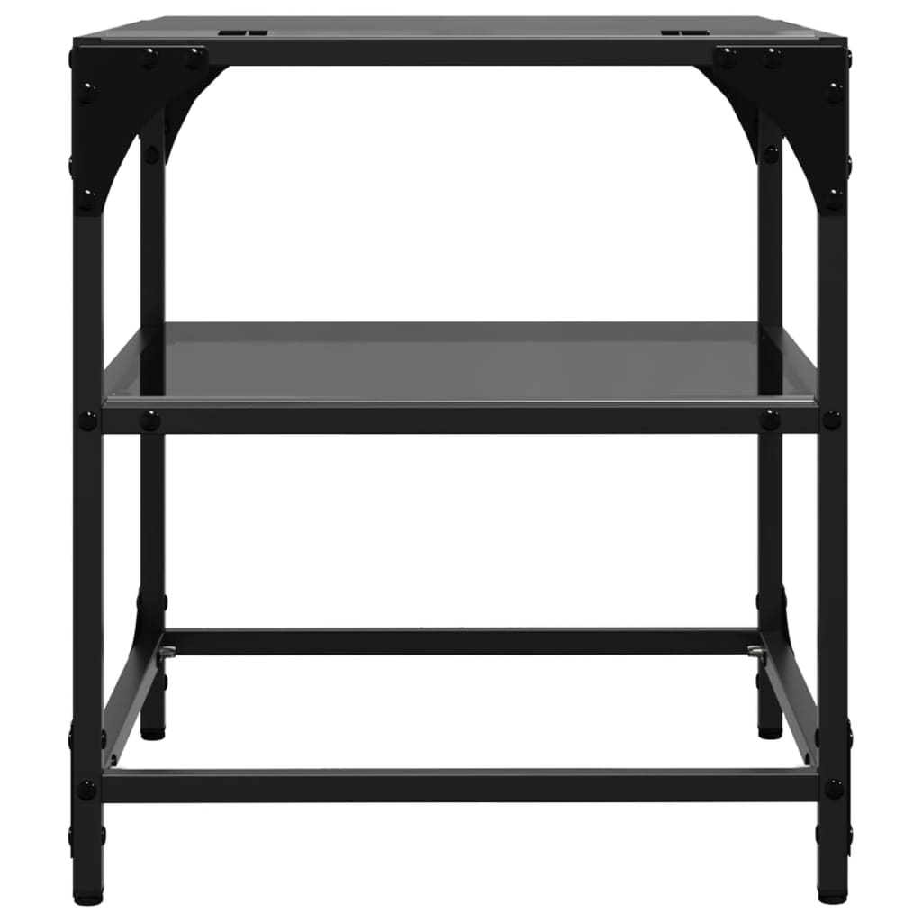 vidaXL Mesa de centro superficie vidrio 2 uds acero negro 40x40x45 cm