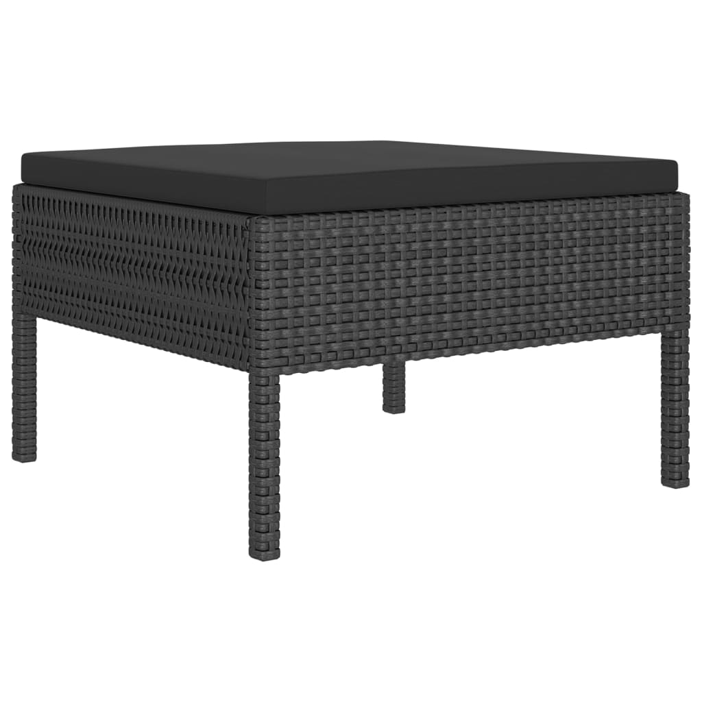 vidaXL Set de muebles de jardín 11 pzas cojines ratán sintético negro