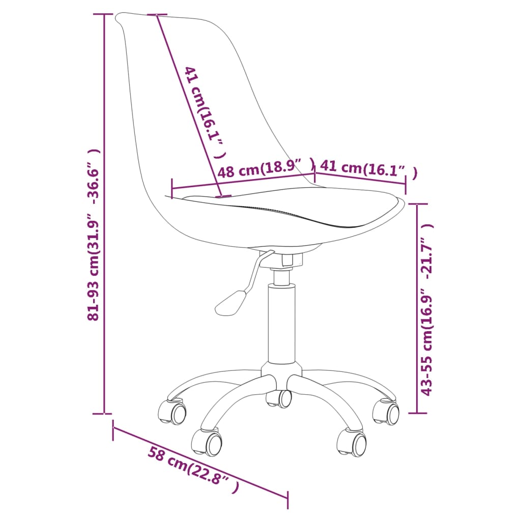 vidaXL Sillas de comedor giratorias 2 unidades tela negro