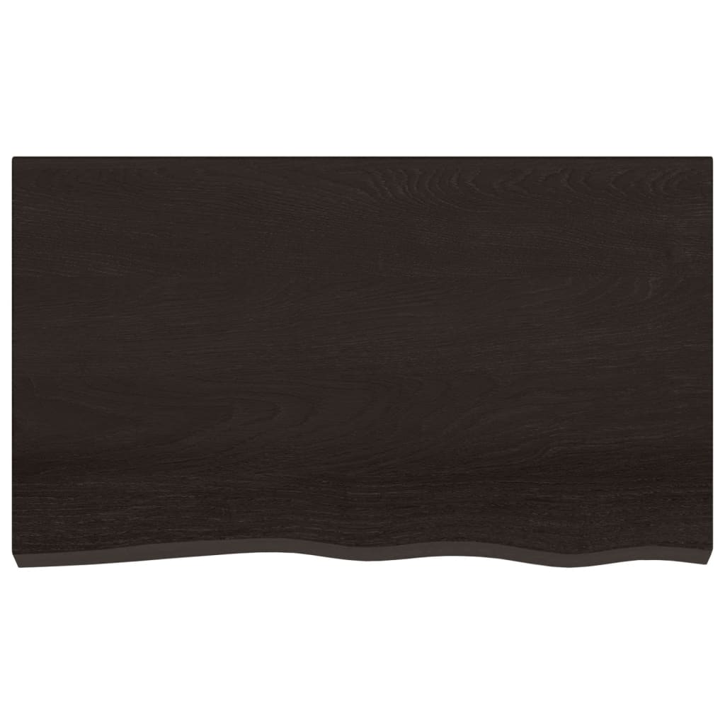 vidaXL Tablero mesa madera roble tratada marrón oscuro 100x60x(2-4) cm