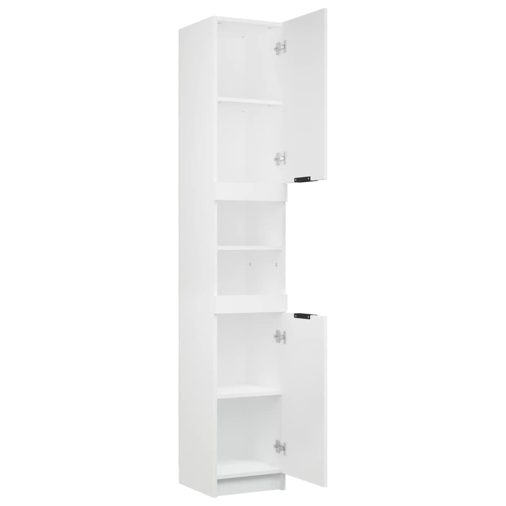 vidaXL Armario de baño madera contrachapada blanco 32x34x188,5 cm