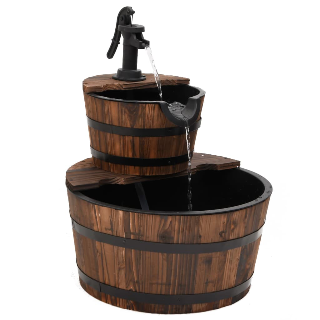 vidaXL Fuente de agua con bomba madera maciza de abeto 44,5x44,5x58 cm