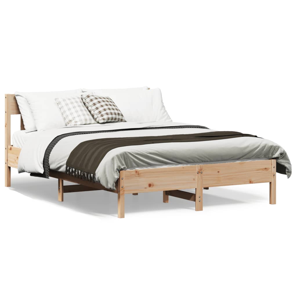 vidaXL Estructura de cama sin colchón madera de pino blanco 150x200 cm