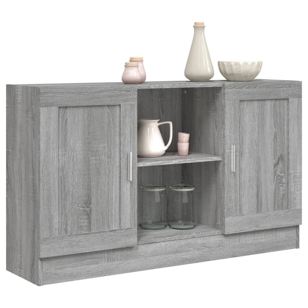 vidaXL Aparador de madera contrachapada gris Sonoma 120x30,5x70 cm