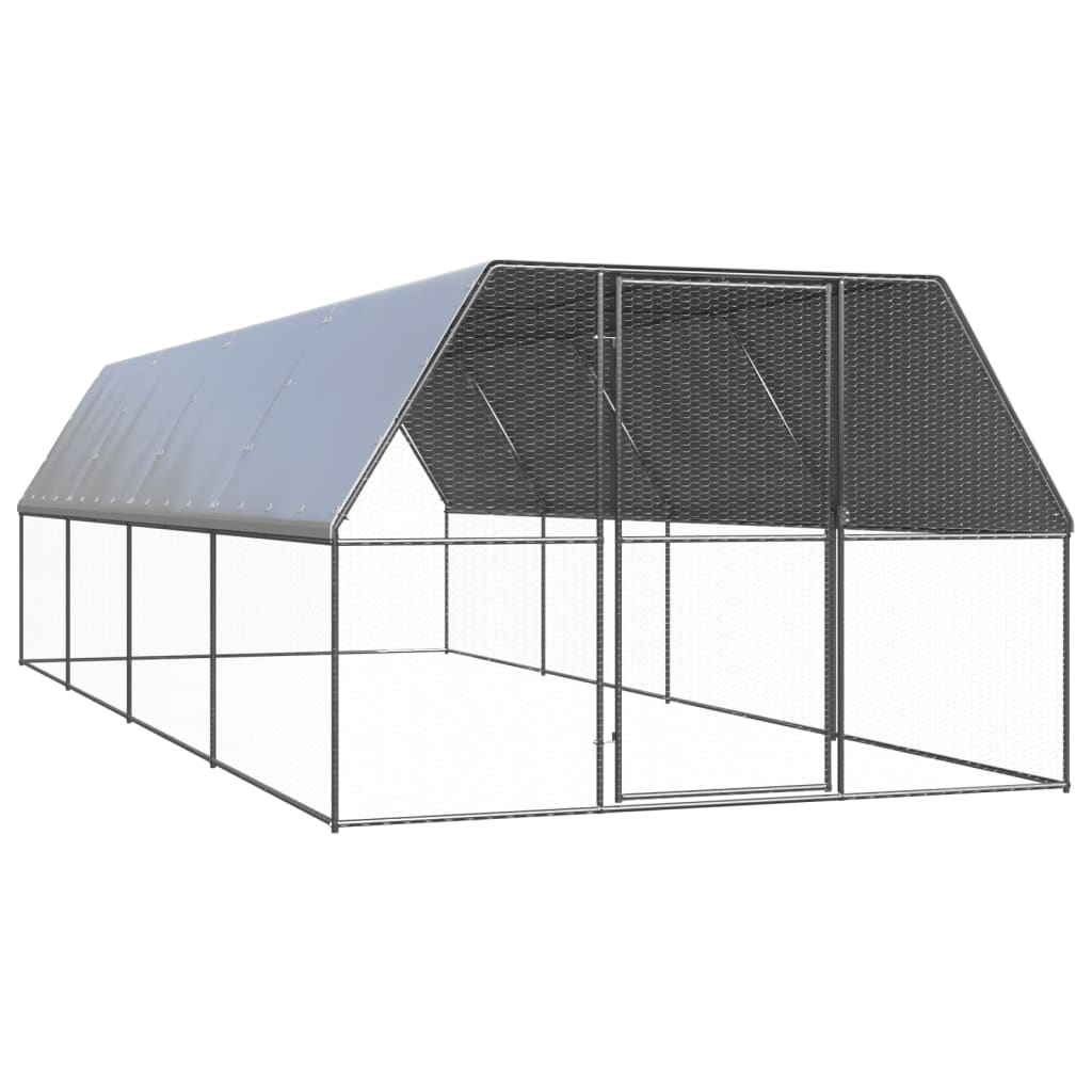 vidaXL Jaula gallinero de exterior de acero galvanizado 3x8x2 m