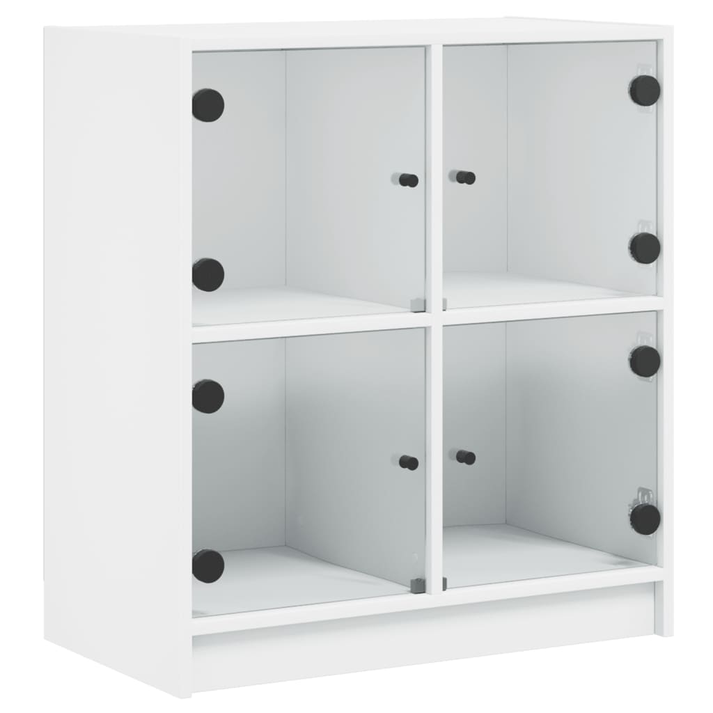 vidaXL Armario auxiliar con puertas de vidrio blanco 68x37x75,5 cm