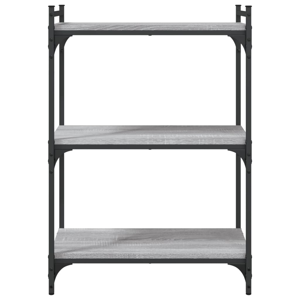 vidaXL Librería 3 estantes madera ingeniería gris Sonoma 60x30x86 cm