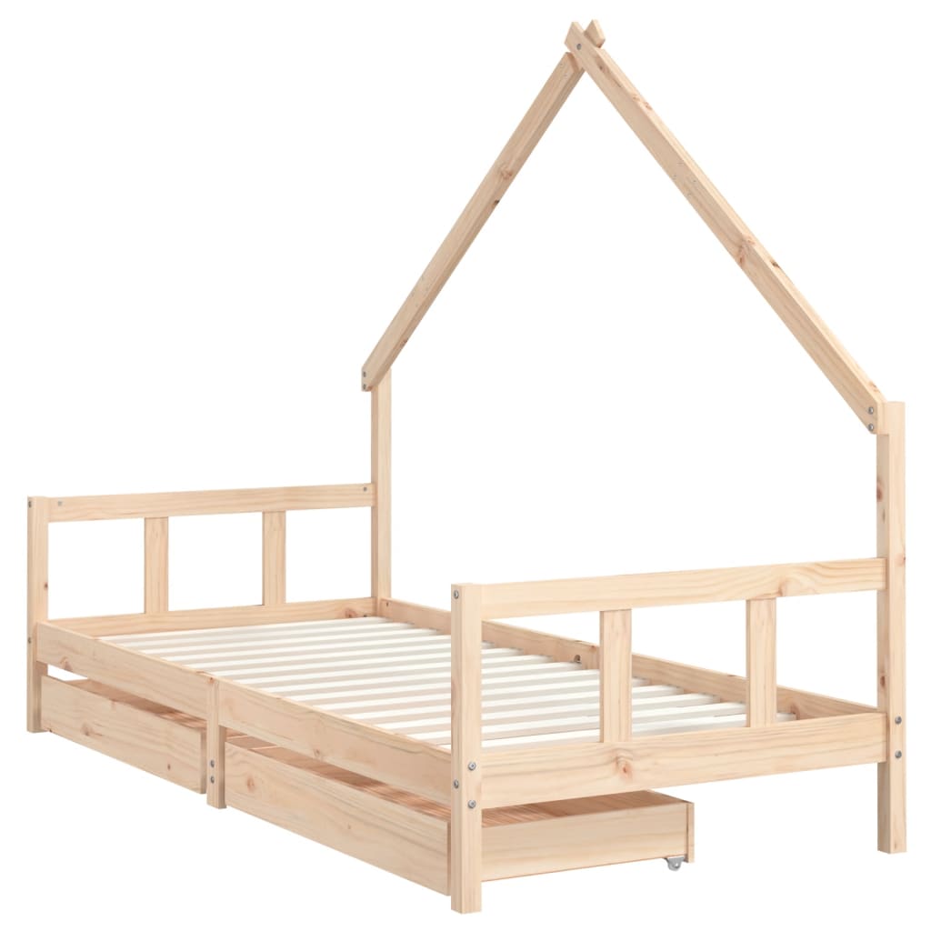 vidaXL Estructura de cama para niños con cajones madera pino 90x200 cm