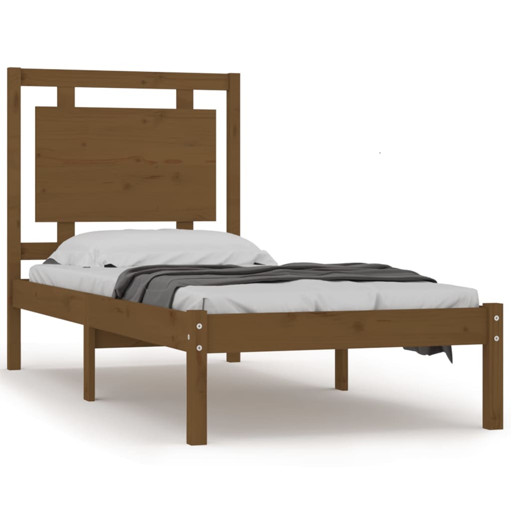 vidaXL Estructura de cama madera maciza marrón miel 100x200 cm