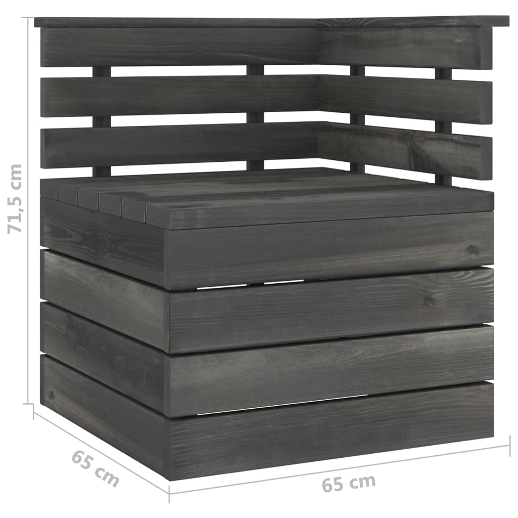 vidaXL Muebles palets de jardín 6 pzas madera maciza pino gris oscuro