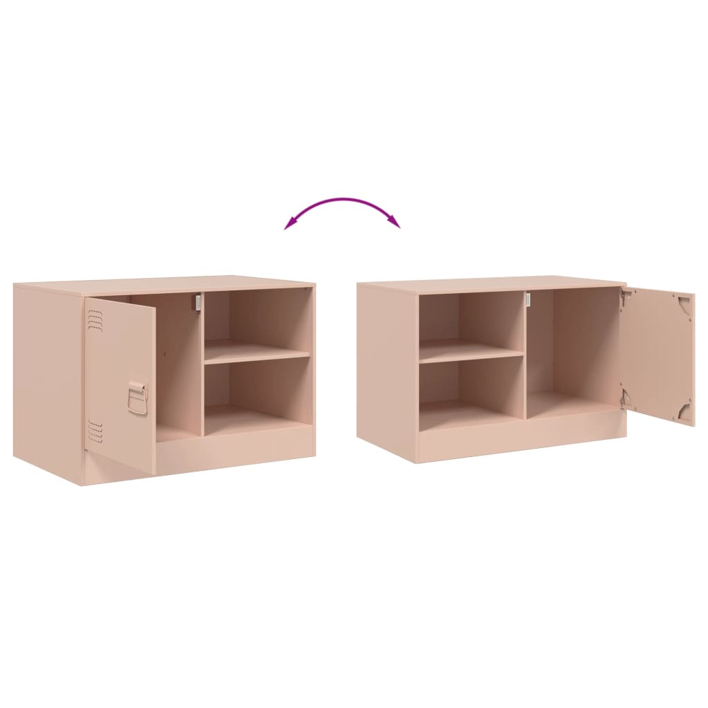 vidaXL Mueble para TV de acero rosa 67x39x44 cm