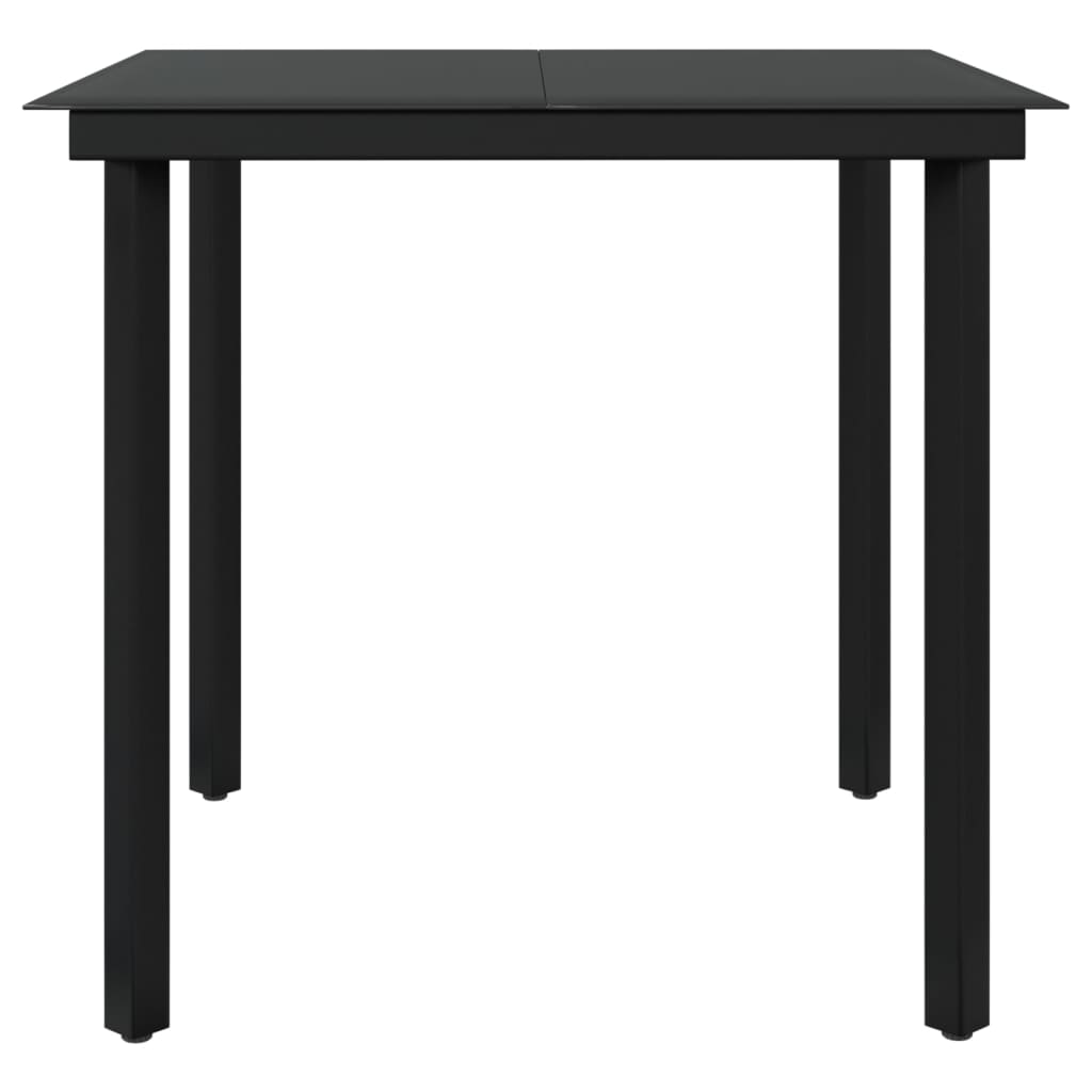 vidaXL Juego de comedor de jardín 5 piezas con cojines negro