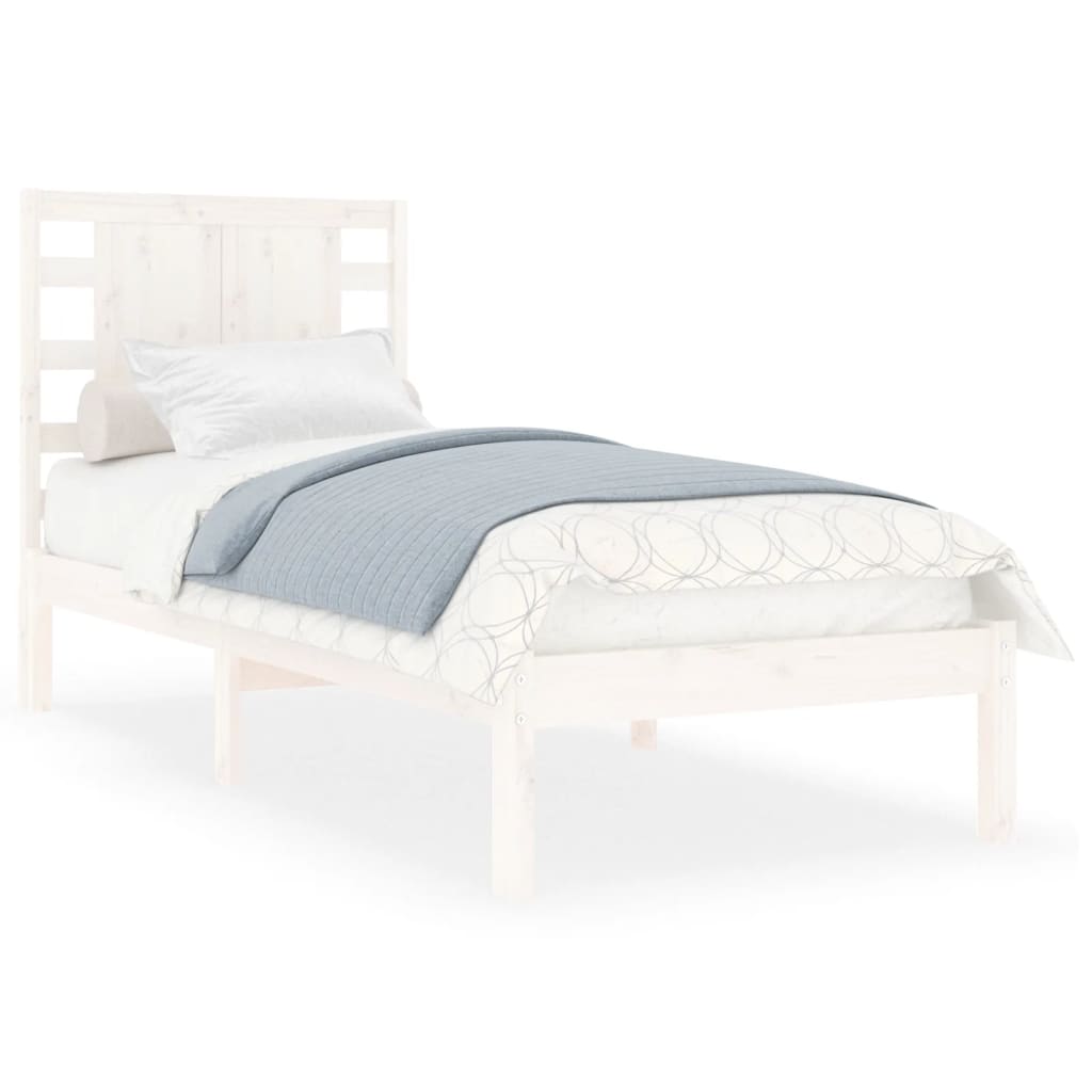 vidaXL Estructura de cama individual madera maciza blanco 90x190 cm