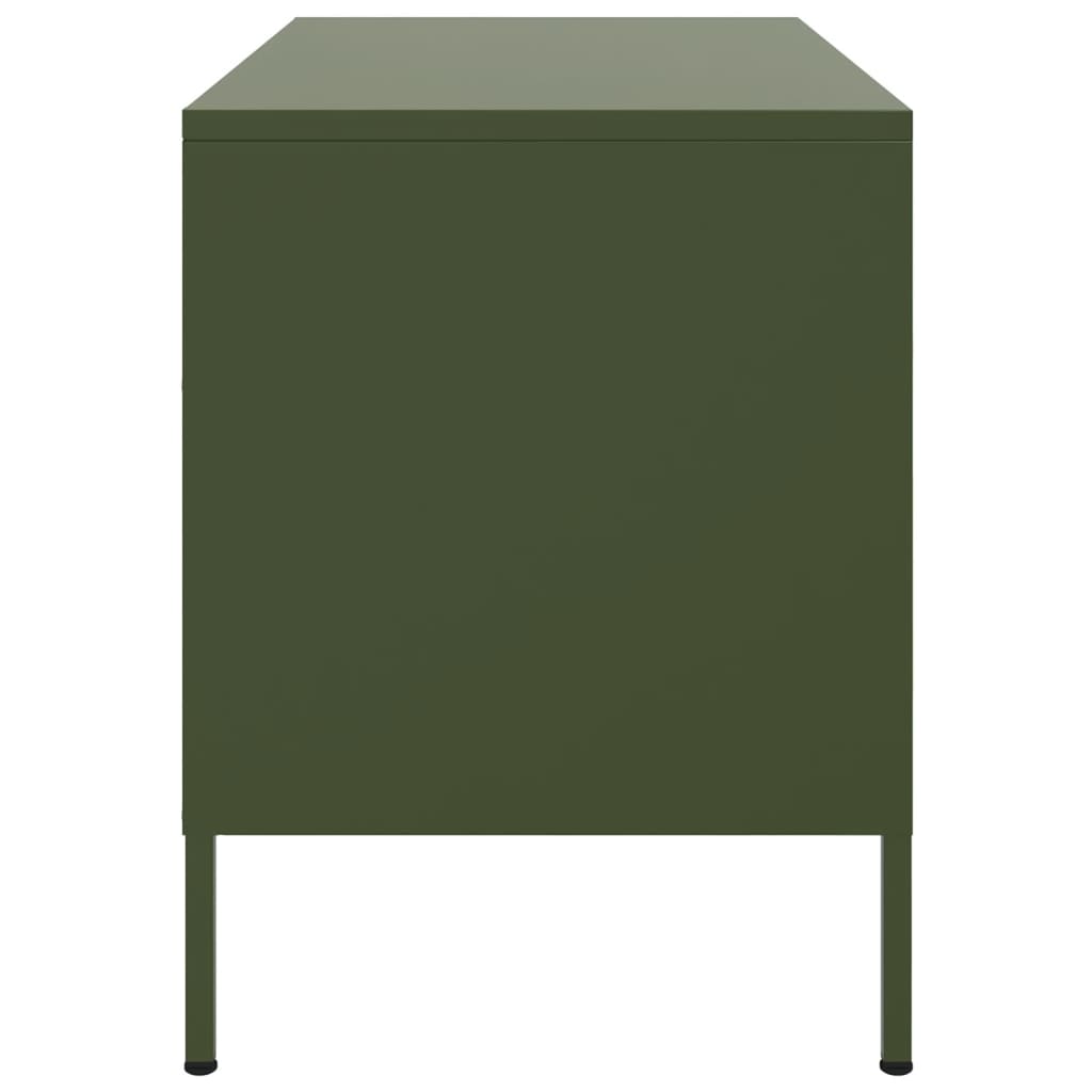 vidaXL Mueble de TV de acero verde oliva 68x39x50,5 cm