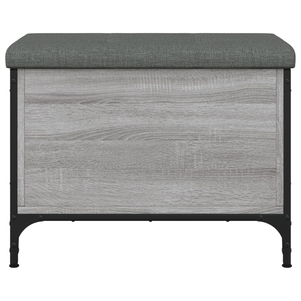 vidaXL Banco con almacenaje madera ingeniería gris Sonoma 62x42x45 cm