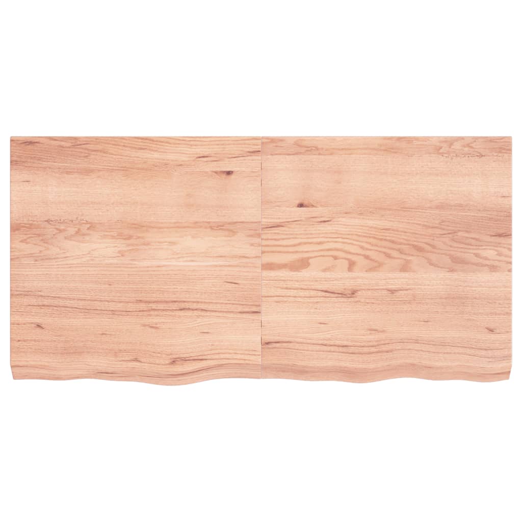 vidaXL Encimera baño madera maciza tratada marrón claro 120x60x(2-6)cm