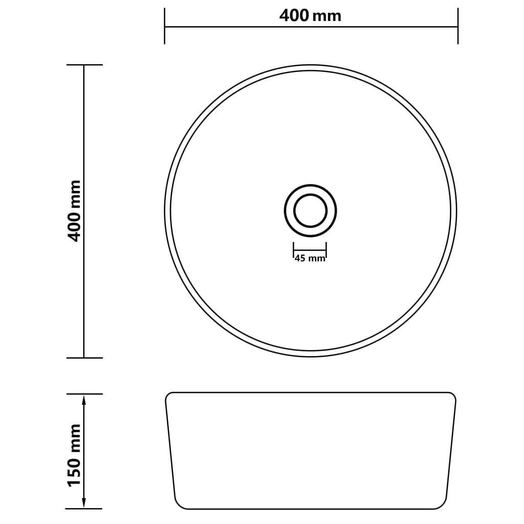 vidaXL Lavabo de lujo redondo cerámica rosa mate 40x15 cm