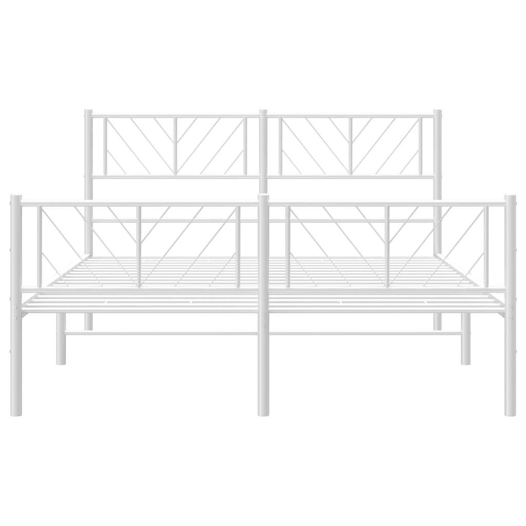 vidaXL Estructura cama sin colchón con estribo metal blanco 120x200 cm