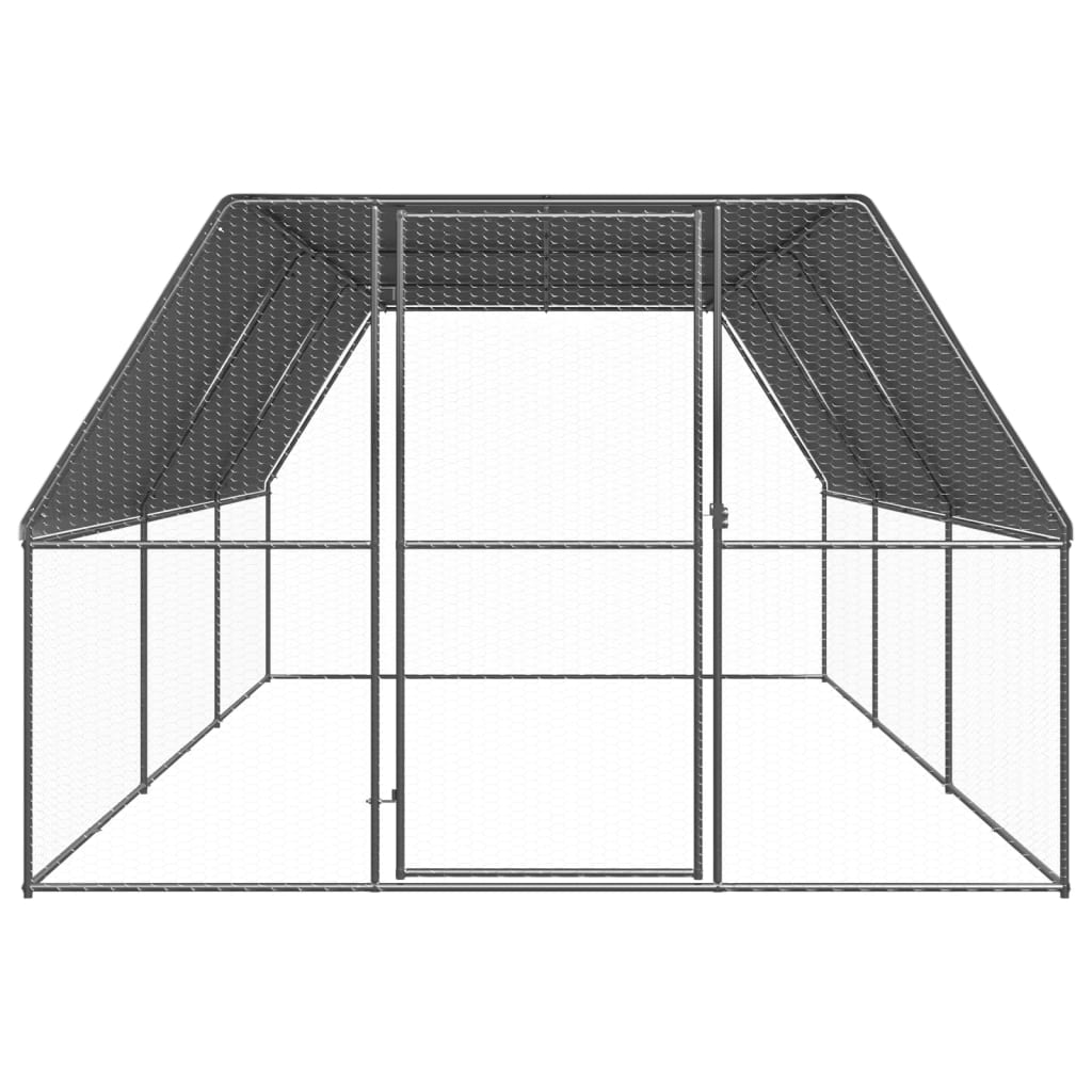 vidaXL Perrera de exterior con toldo acero galvanizado plata 2x6x2,5 m –  Bechester