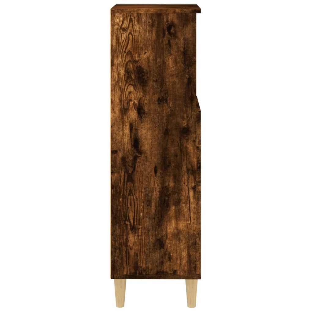 vidaXL Armario de baño madera contrachapada roble ahumado 30x30x100 cm