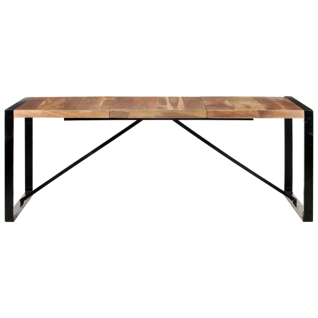 vidaXL Mesa de comedor madera maciza con acabado sheesham 200x100x75cm