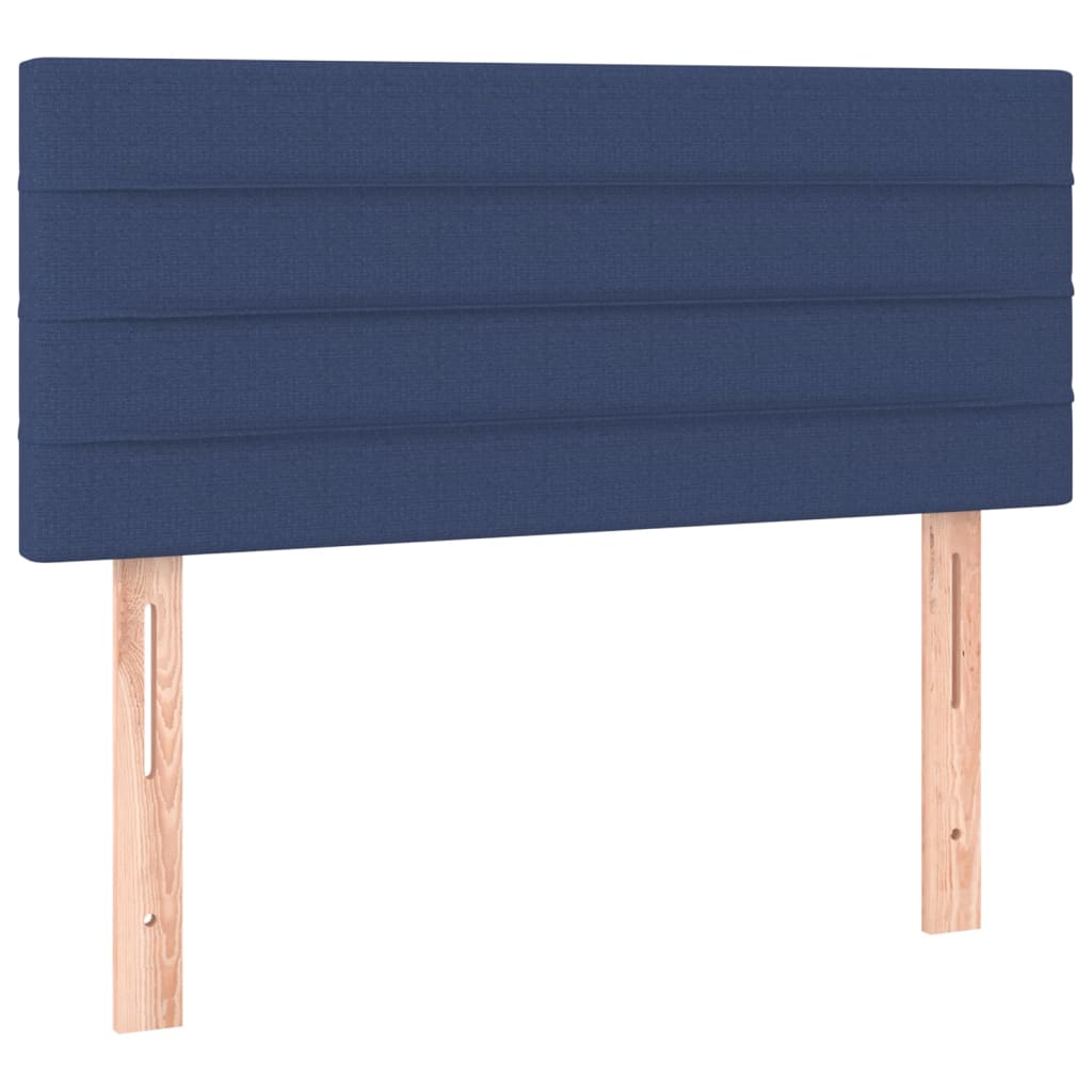 vidaXL Cama box spring con colchón tela azul 80x200 cm