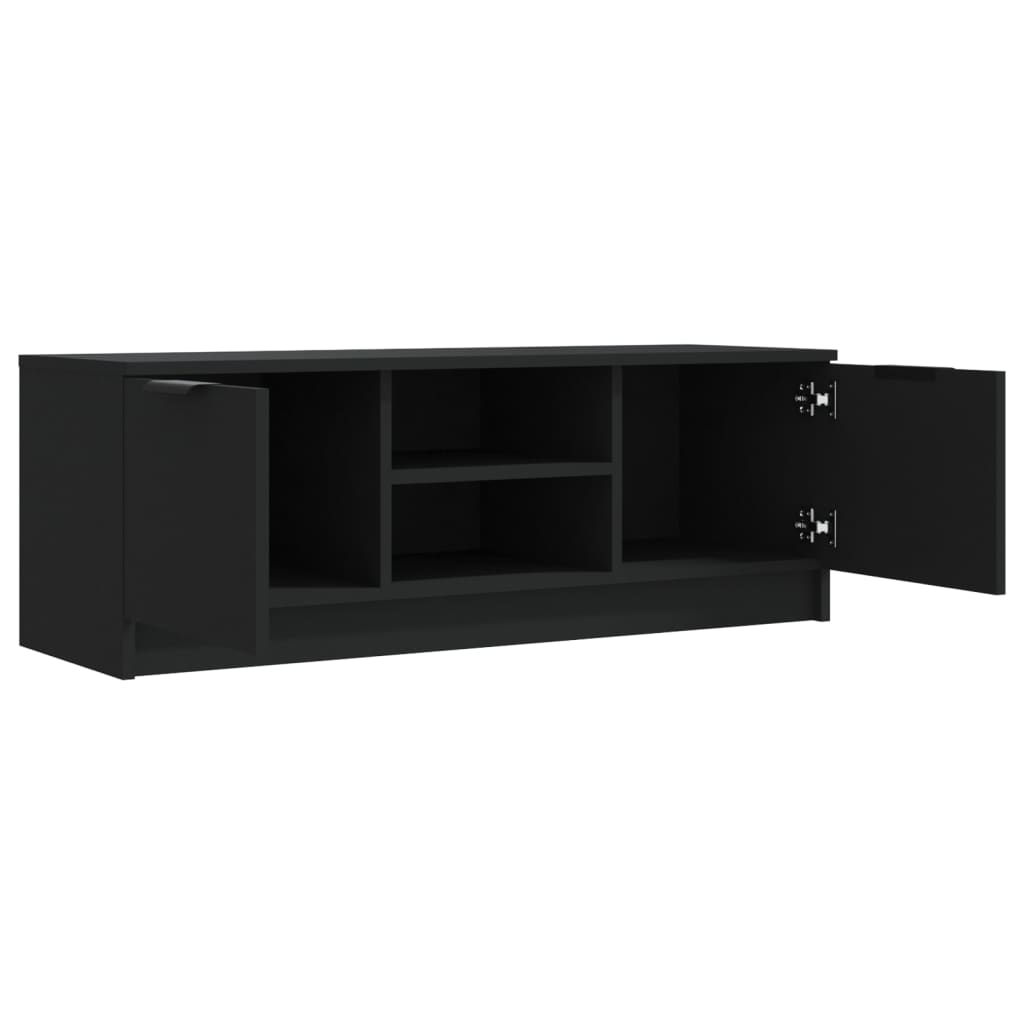 vidaXL Mueble de TV madera contrachapada negro 102x35x36,5 cm