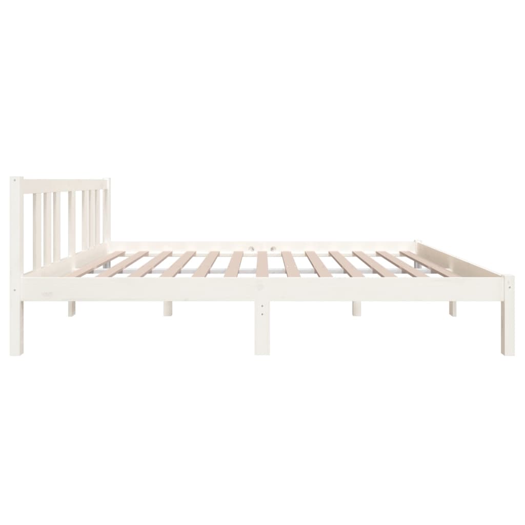 vidaXL Estructura de cama de madera maciza blanca 140x190 cm