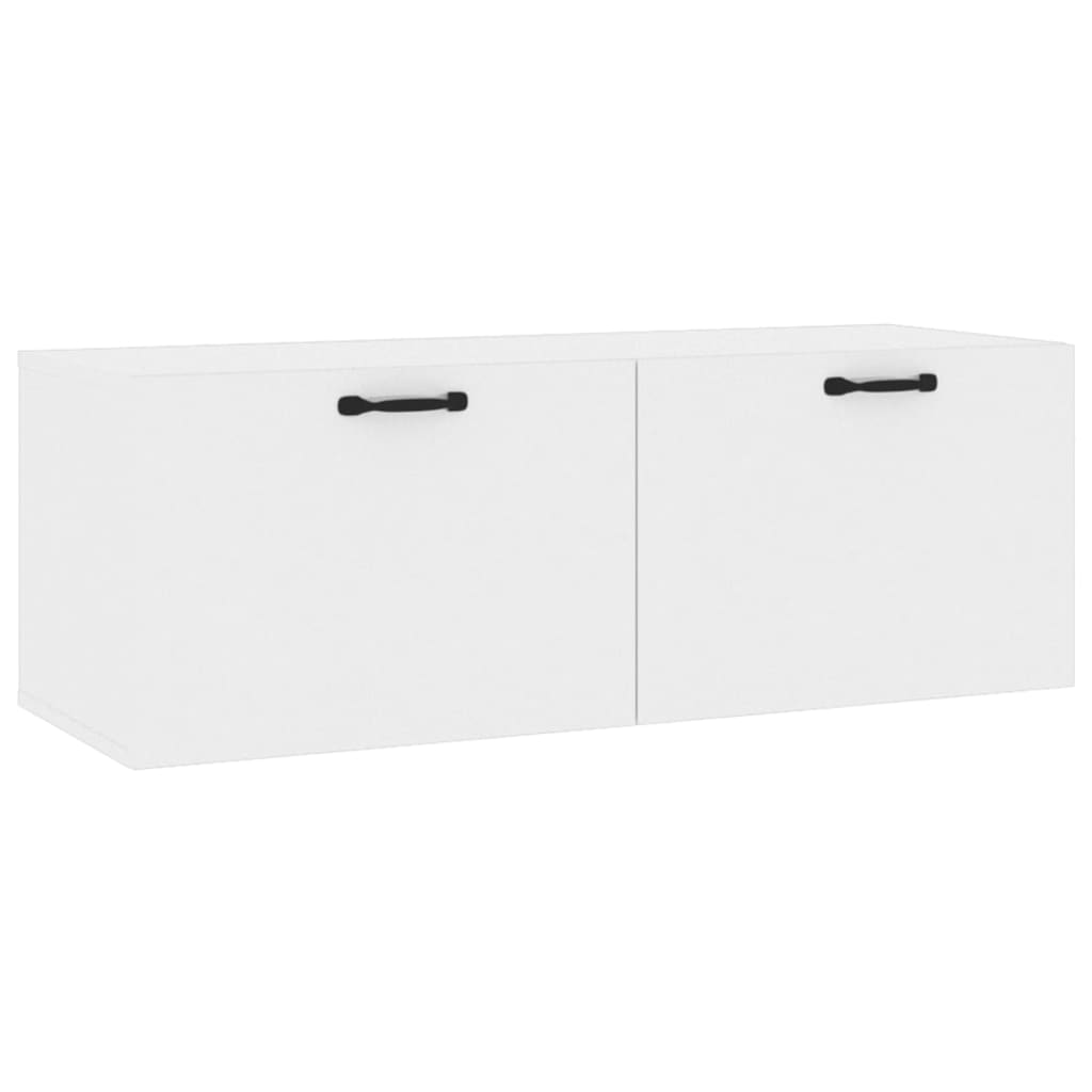 vidaXL Armario pared madera contrachapada blanco brillo 100x36,5x35 cm