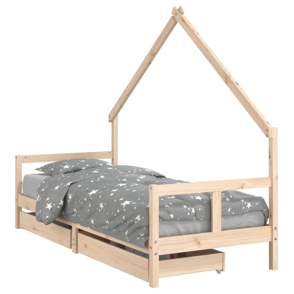 vidaXL Estructura de cama para niños con cajones madera pino 80x200 cm