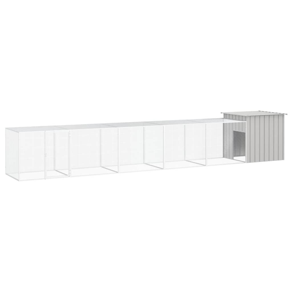 vidaXL Gallinero de acero galvanizado gris 600x91x100 cm