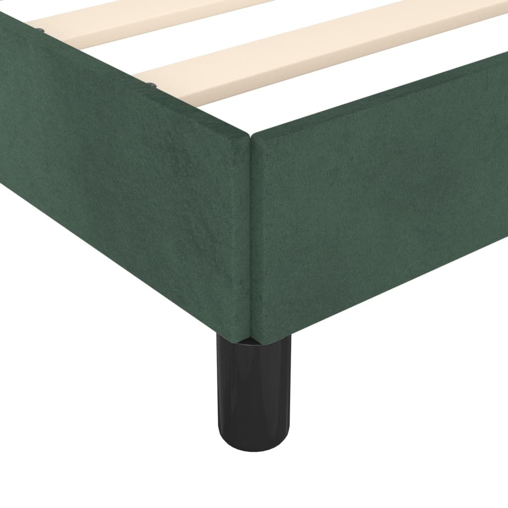 vidaXL Estructura de cama sin colchón terciopelo verde oscuro 90x200cm