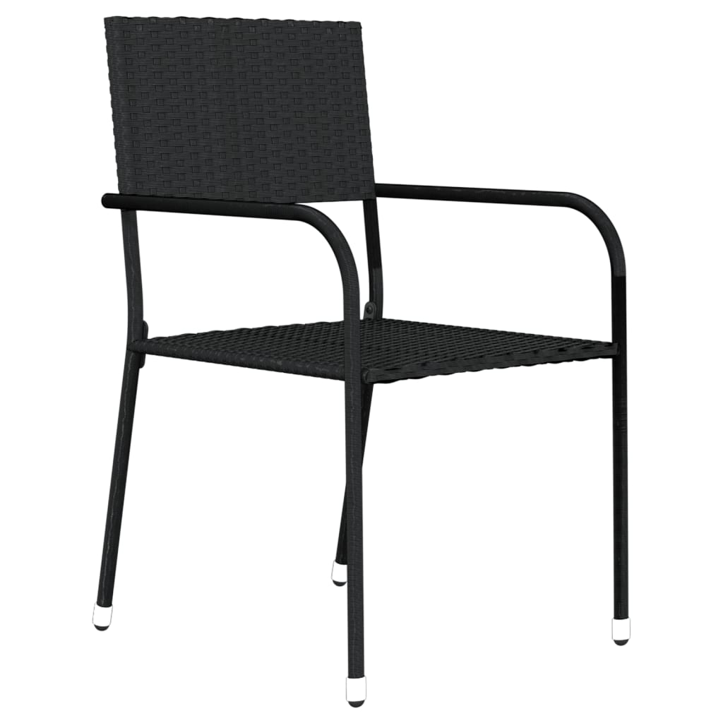 vidaXL Juego de comedor para jardín 7 piezas negro