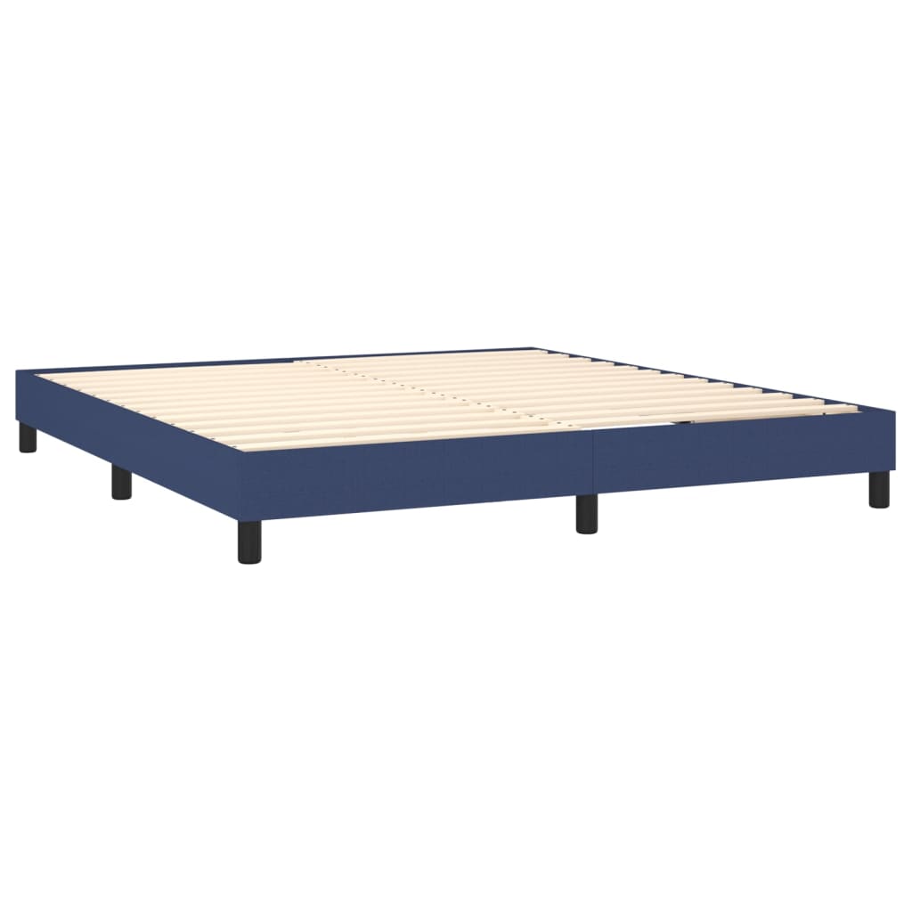 vidaXL Cama box spring con colchón tela azul 180x200 cm