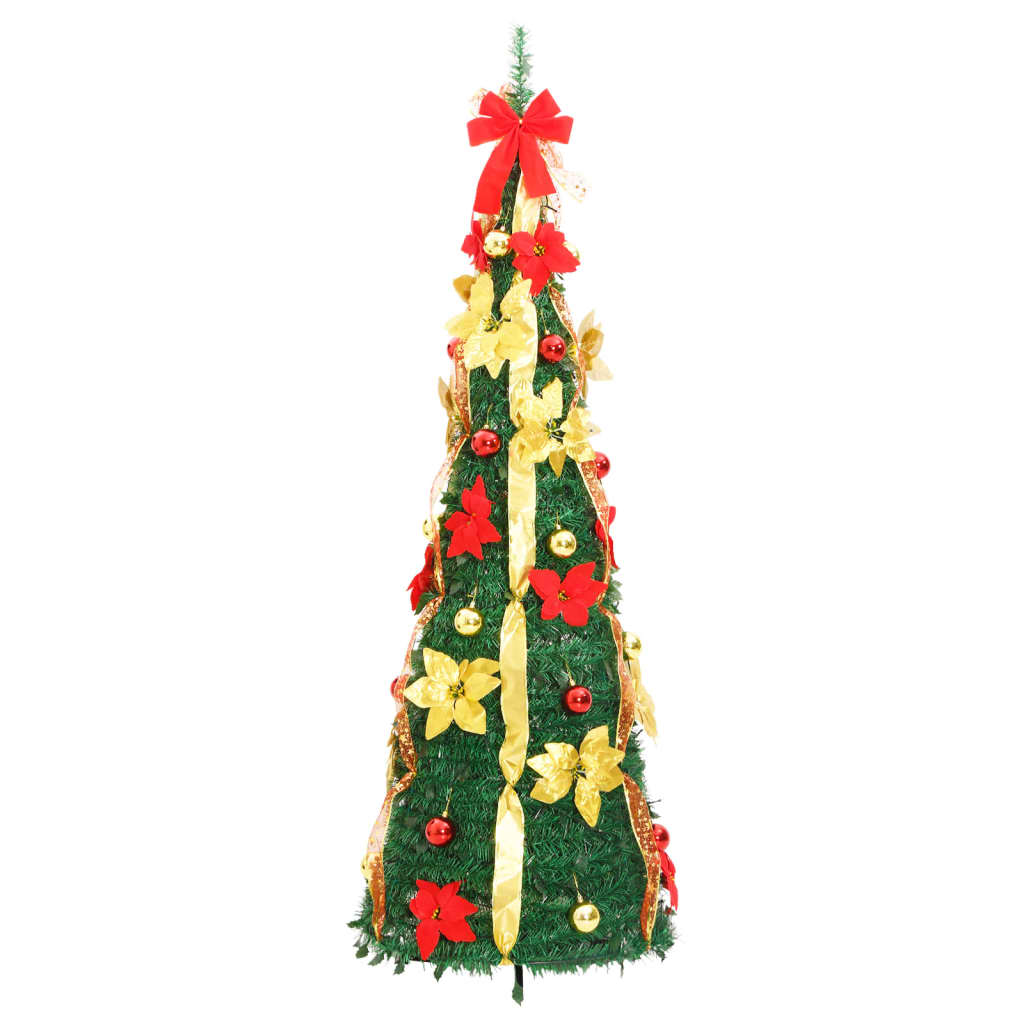 vidaXL Árbol de Navidad artificial desplegable 50 LED verde 120 cm