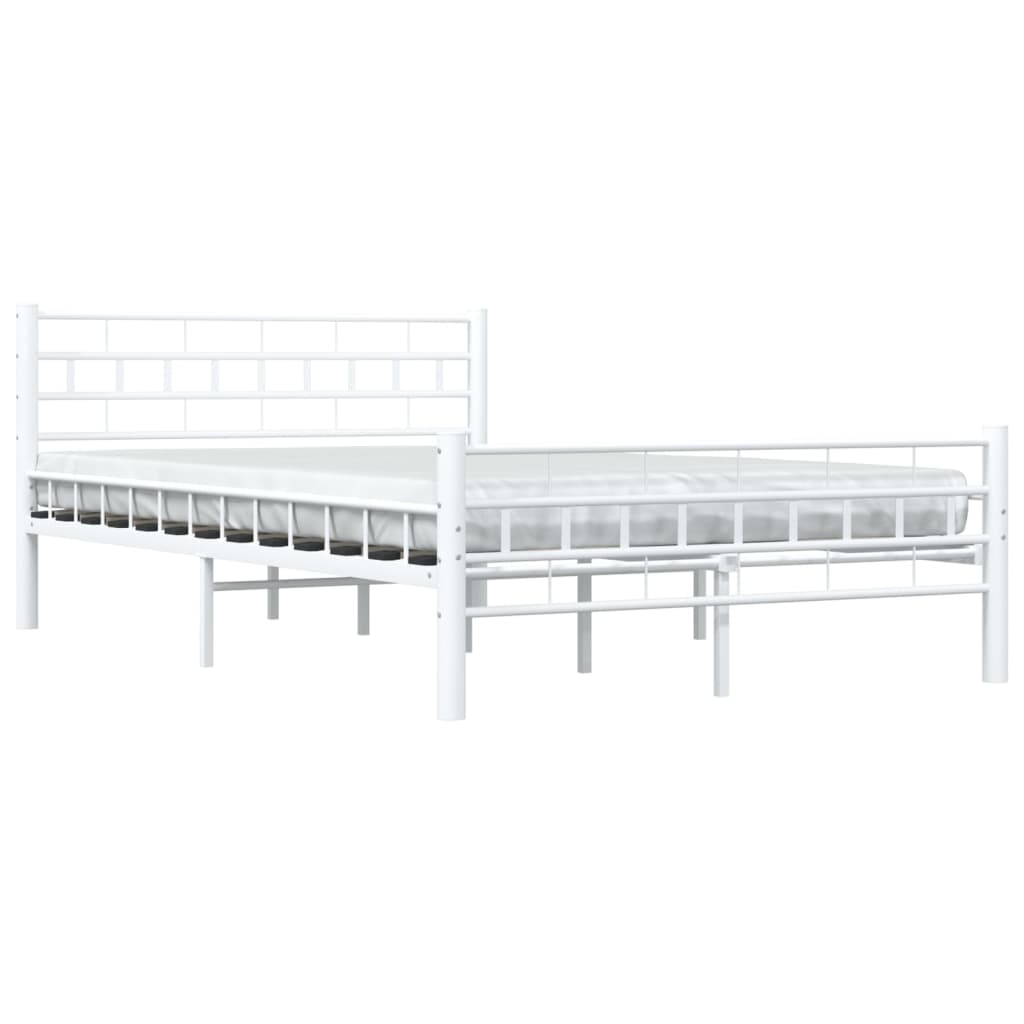 vidaXL Estructura de cama sin colchón metal blanco 140x200 cm