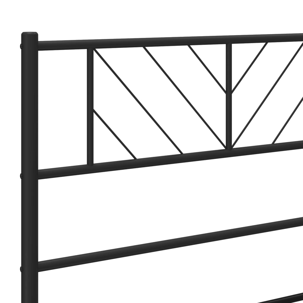 vidaXL Estructura cama sin colchón con estribo metal negro 193x203 cm