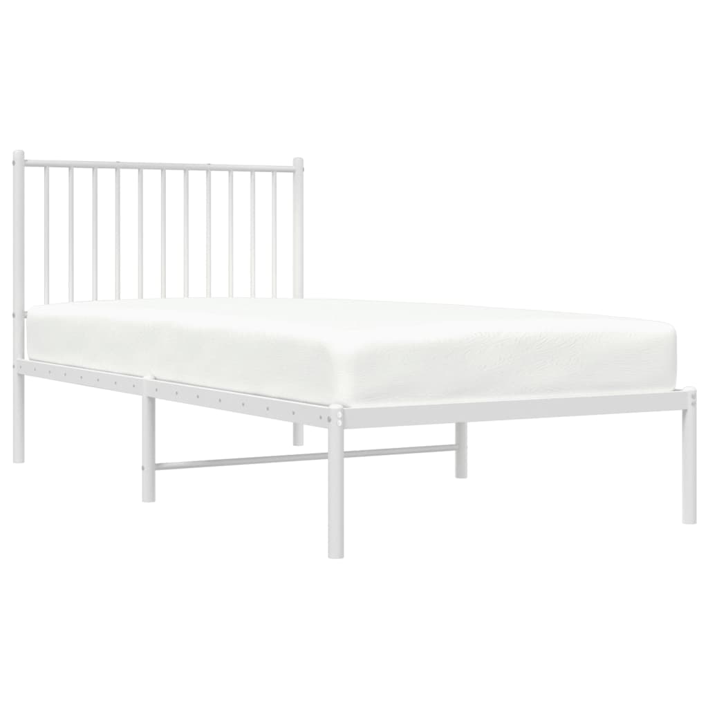 vidaXL Estructura cama sin colchón con cabecero metal blanco 90x190 cm